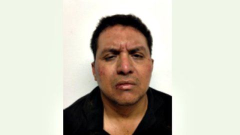 Imagen de Miguel Ángel Treviño Morales tras ser atrapado por las autoridades ayer lunes.