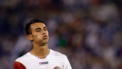 Alvaro Saborio en su error ante la arquería panameña el pasado domingo.