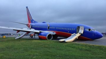Imagen del avión de Southwest Airlines que fue publicada por la Junta Nacional de Seguridad del Transporte (NTSB) junto a los primeros hallazgos de su investigación.