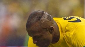 Christian Benitez reacciona tras perder la oportunidad de meter un gol durante un partido contra el Cruz Azul el 26 de mayo del 2013. "Chucho" falleció hoy a la edad de 27 años.