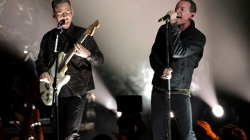 Mike Shinoda (izq.)  y Chester Bennington, de Linkin Park, actuarán el sábado.