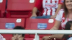 Christian Marrugo (der.) festeja tras marcar el 1-0 ayer en el Omnilife.