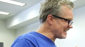 Miguel Angel Cotto (d) durante un entrenamiento con Fredie Roach.