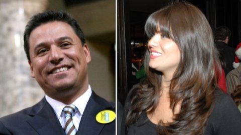 El concejal José Huízar y Francine Godoy.
