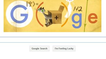 Doodle con el cual Google rinde tributo hoy al maestro Erwin Schrödinger.