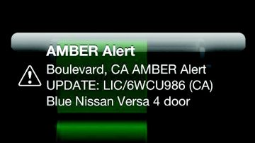 Una muestra de una Alerta Ambar, que apareció en los celulares el viernes pasado, a las 11:00 de la noche, en California.
