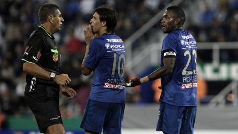 En la imagen, los jugadores de Emelec. EFE/Archivo
