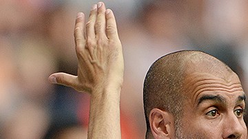 Guardiola en acción el pasado 17 de agosto en la Bundesliga.