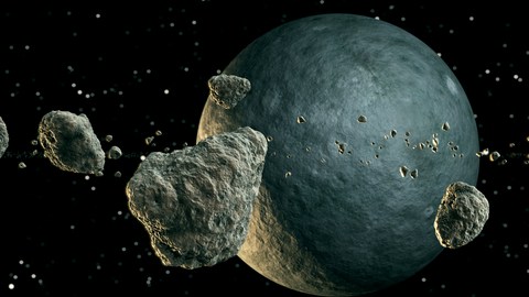 Meteoros viajando en el espacio.