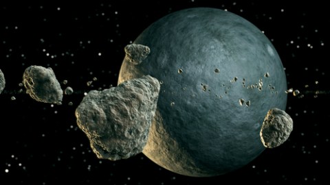 Meteoros viajando en el espacio.