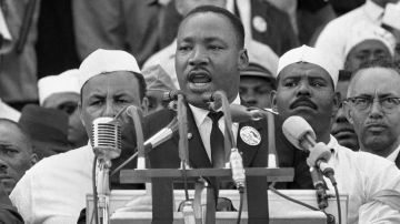 Martin Luther King durante el famoso discurso que marcó la historia de los Estados Unidos y cuando utilizó “I Have a Dream”.