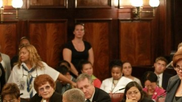 La presidenta del Concejo Municipal, Christine Quinn, durante la audiencia de este jueves.