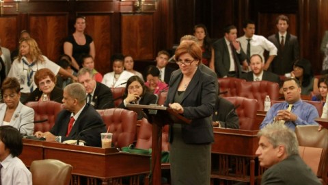 La presidenta del Concejo Municipal, Christine Quinn, durante la audiencia de este jueves.
