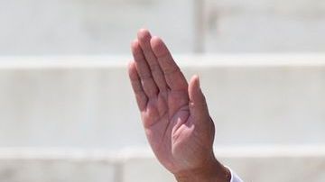 Tras su discurso, el hijo de Luther King.