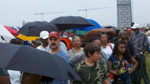 Vista de los presentes en la actividad en National Mall en Washington.