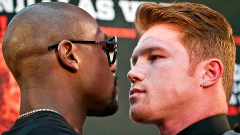 El estadounidense Floyd Mayweather (izq.), se enfrentará al mexicano Saúl "Canelo" Álvarez el 14 de septiembre en Las Vegas.