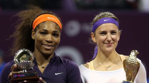 Azarenka y Williams tras la final del Qatar WTA Ladies Open.