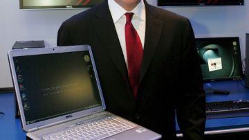 El director general y fundador de la tecnológica Dell, Michael Dell, durante una rueda de prensa en la cual explicó como se realizó la negociación.