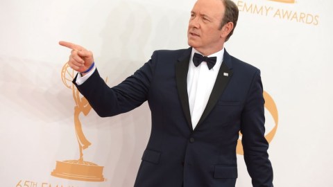 Kevin Spacey esta tarde en la alfombra roja de los Emmy.