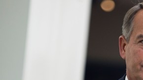 House Speaker John Boehner of Ohio walks to a House Republican Conference meeting to discuss the ongoing budget fight, Monday, Sept. 30, 2013, on Capitol Hill in Washington. Republican unity showed unmistakable signs of fraying Monday as Democrats and the White House vowed to reject tea party-driven demands to delay the nation's health care overhaul as the price for averting a partial government shutdown at midnight.  (AP Photo/ Evan Vucci)