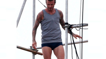 Beckham contaba con la protección de un arnés y con un calzado especial para evitar resbalones.