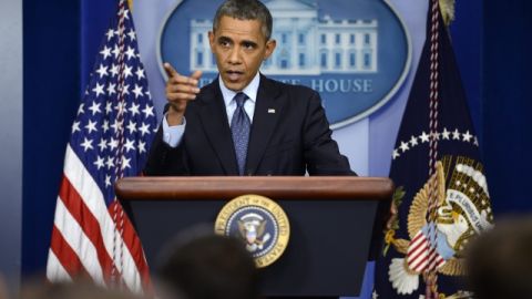 El presidente  Barack Obama, en una conferencia de prensa en la Casa Blanca,  advirtió que 'la extorsión' no puede convertirse en 'una rutina' de la democracia e insistió en que está dispuesto a negociar.