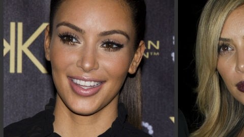 Kim (izqda) antes de quedarse embarazada en septiembre del 2012 y Kim (drcha) en París este mes tras su parto.