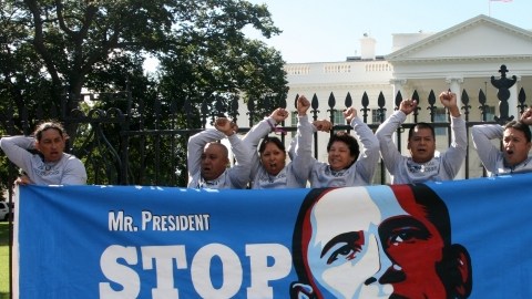 Activistas protestaban las deportaciones bajo la Administración del presidente Obama frente a la Casa Blanca en septiembre.