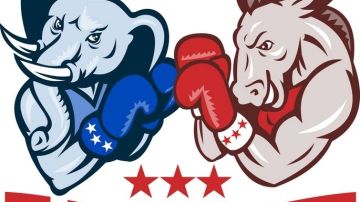 Los republicanos (representados por el elefante) y los demócratas (por el asno) se han asegurado de contar con latinos en sus equipos de campaña electoral.
