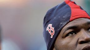 David Ortiz se prepara para una práctica de bateo el 25 de octubre 2013, en St. Louis.