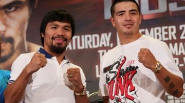 Manny Pacquiao (izquierda) y Brandon Ríos esperan por el combate que los colocará frente a frente  el 23 de noviembre.