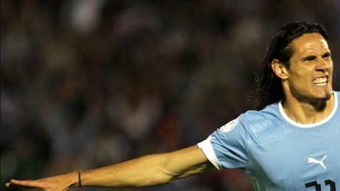 El jugador de la selección uruguaya Edinson Cavani.