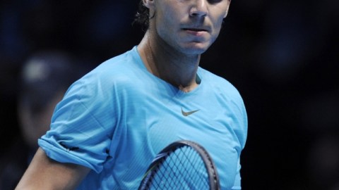 Rafael Nadal celebra un punto ante el suizo Stanislas Wawrinka.