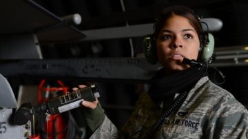 La dominicana Cindy Frías ingresó a la Fuerza Aérea hace tres años.
