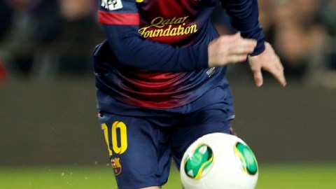 Lionel Messi, estrella del FC Barcelona, en uno de tantos partidos del club catalán, en el Camp Nou.