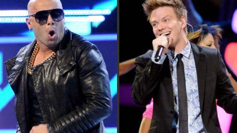 Wisin (izqda) y Michel Teló (drecha) colaborarán juntos en este remix de "Que viva la vida".