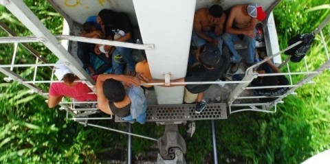 Migrantes usan "La Bestia" para transportarse en su paso por México, y sufren extorsiones y maltratos.