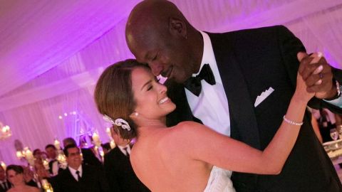 Michael Jordan e Yvette Prieto disfrutando de su fiesta de bodas.