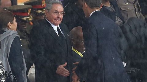 La Casa Blanca no tenía en agenda que el presidente Barack Obama saludara hoy a su homónimo cubano, Raúl Castro.