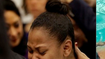 Nailah Winkfield, madre de Jahi McMath, llora momentos antes de la audiencia el viernes, 20 de diciembre 2013, en la que un juez dictaminó que el hospital debe mantener a su hija Jahi (a la derecha) en un ventilador hasta que un neurólogo la examine.