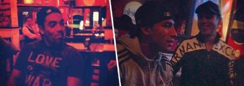 Fotos donde se ve a Marco Fabián en un restaurante de la Ciudad de México, la noche del lunes, junto a Joao Rojas y 'Cata' Domínguez.