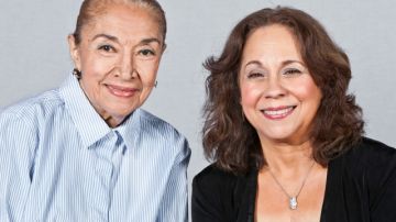 Miriam Colón y Rosalba Rolón directoras y  fundadoras del Teatro Rodante Puertorriqueño y Pregones, respectivamente.