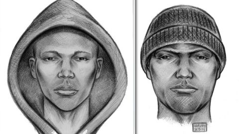 Bocetos de los sospechosos provistos por NYPD. El de la izquierda fue el que atacó en Harlem, y el de la derecha en Morningside Heights.