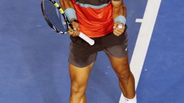 Rafael Nadal celebra su victoria sobre Gael Monfils.