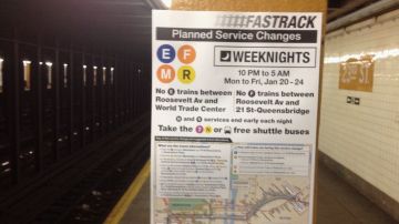 Los trenes E, F, M y R dejarán de circular por una semana, pero solamente en horas de la noche.