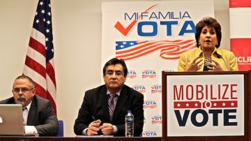 Janet Murguía, presidenta de NCLR, durante el anuncio de la campaña para inscribir a nuevos votantes latinos.