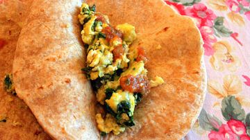 This breakfast taco has got it all: dairy, grains, veggies, and protein.