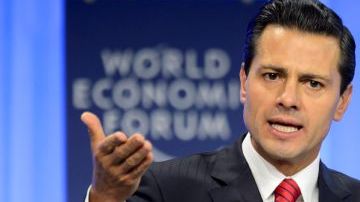 El presidente de México durante su intervención en un panel del Foro Económico Mundial en Davos, Suiza.