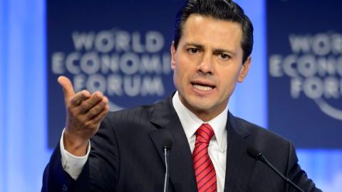 El presidente de México durante su intervención en un panel del Foro Económico Mundial en Davos, Suiza.