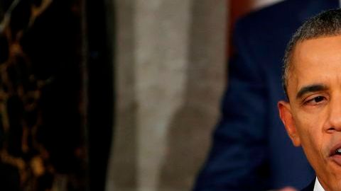 El presidente Obama durante su discurso en el Congreso.